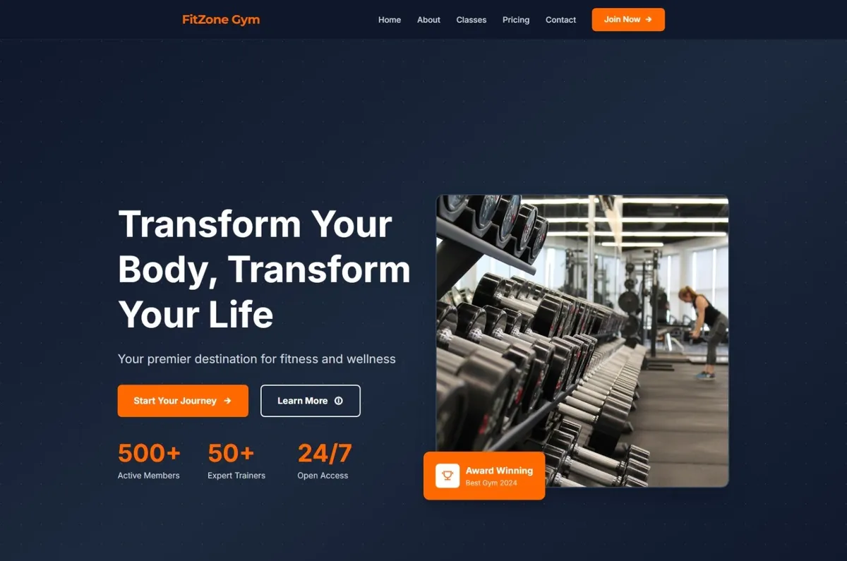 FitZone gym membership website